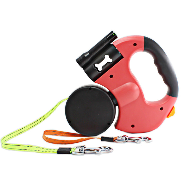 Dual Headed Dog Leash with Flashlight - Pawlunexa