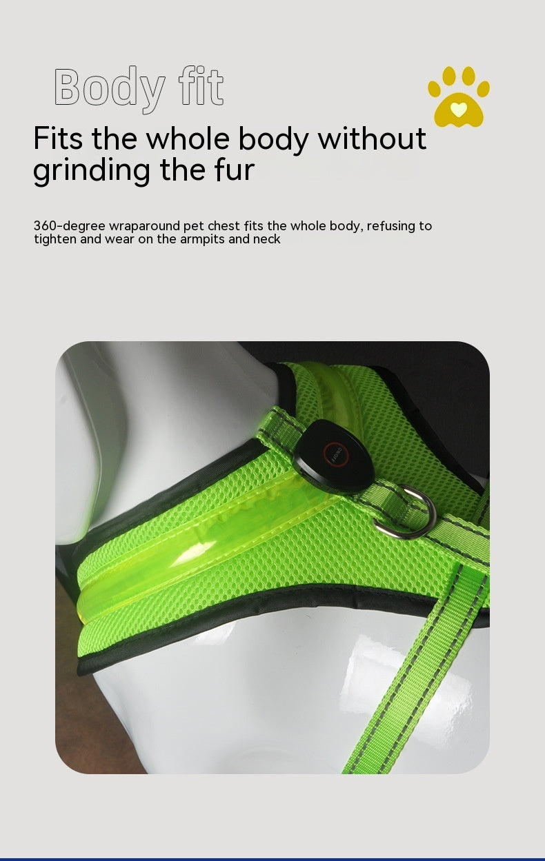 LED Dog Harness USB Rechargeable - Pawlunexa