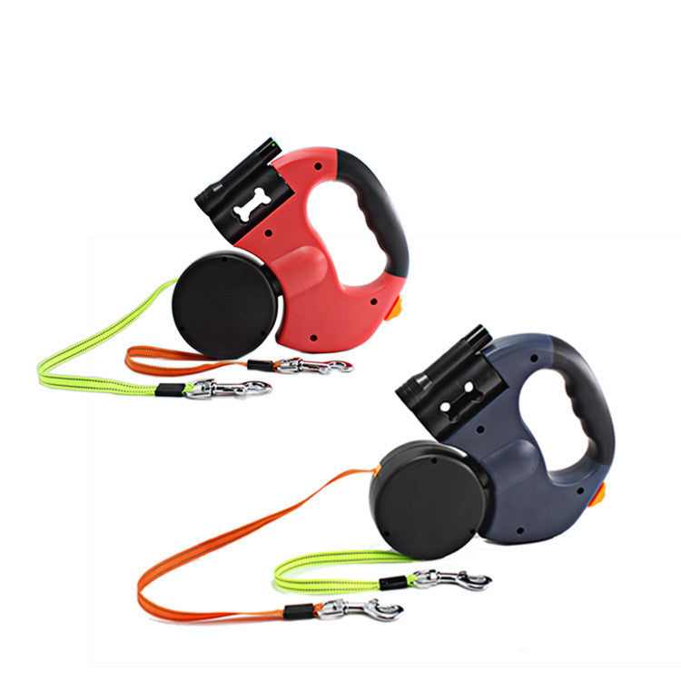 Dual Headed Dog Leash with Flashlight - Pawlunexa