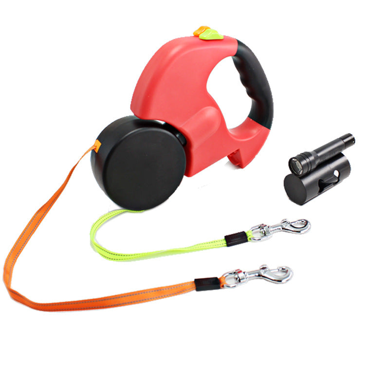Dual Headed Dog Leash with Flashlight - Pawlunexa