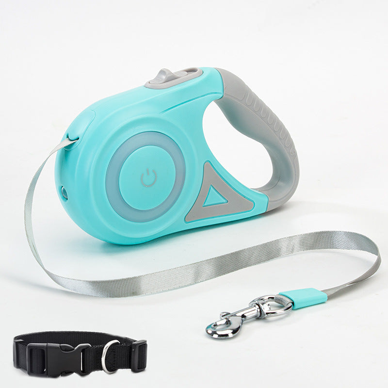 retractable dog leash with collar - Pawlunexa