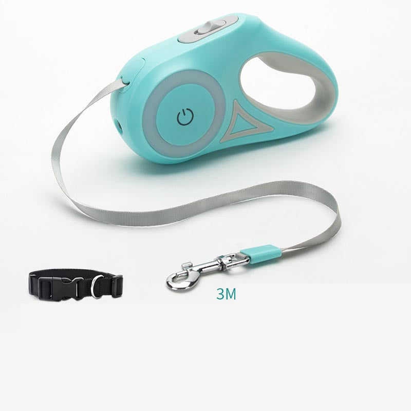 retractable dog leash with collar - Pawlunexa
