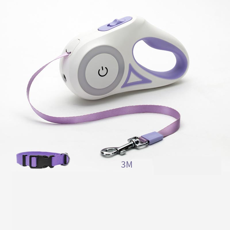 retractable dog leash with collar - Pawlunexa