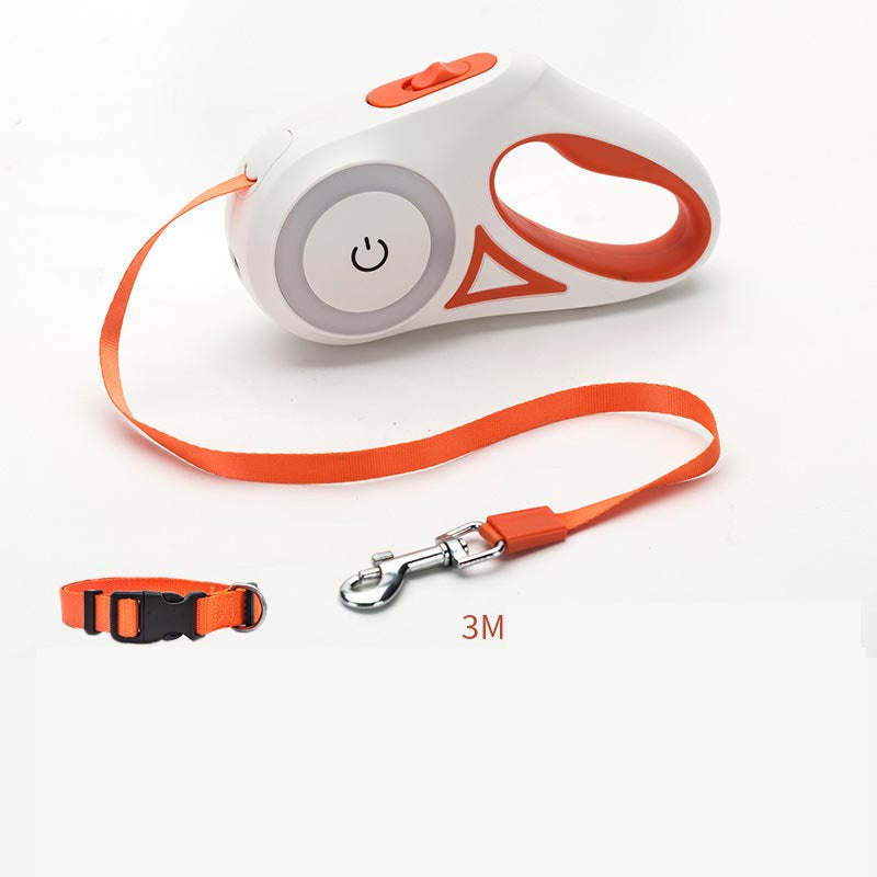 retractable dog leash with collar - Pawlunexa