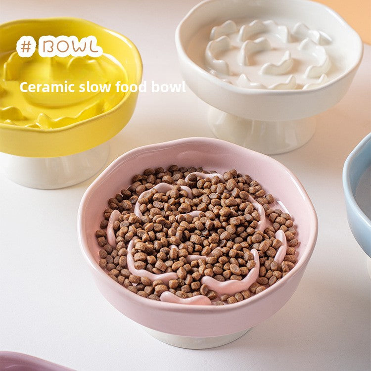 Ceramic Slow Feeder Pet Bowl