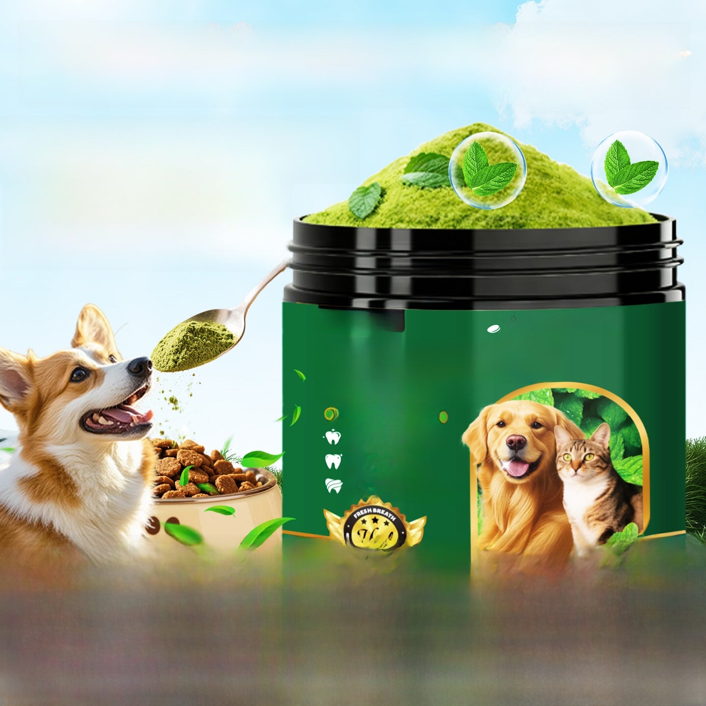 Pet Dental Cleaning Powder with Natural Ingredients