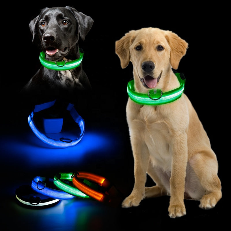 LED Pet Dog Collar Night Safety