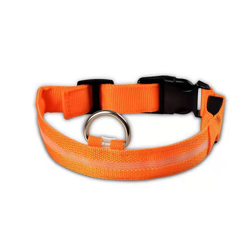 Dog luminous collar, USB charging dog collar, large and small LED pet anti lost collar