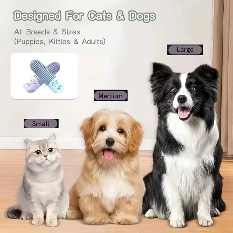 Soft Silicone Dog Toothbrush - 360° Finger Brush for Healthy Teeth and Gums