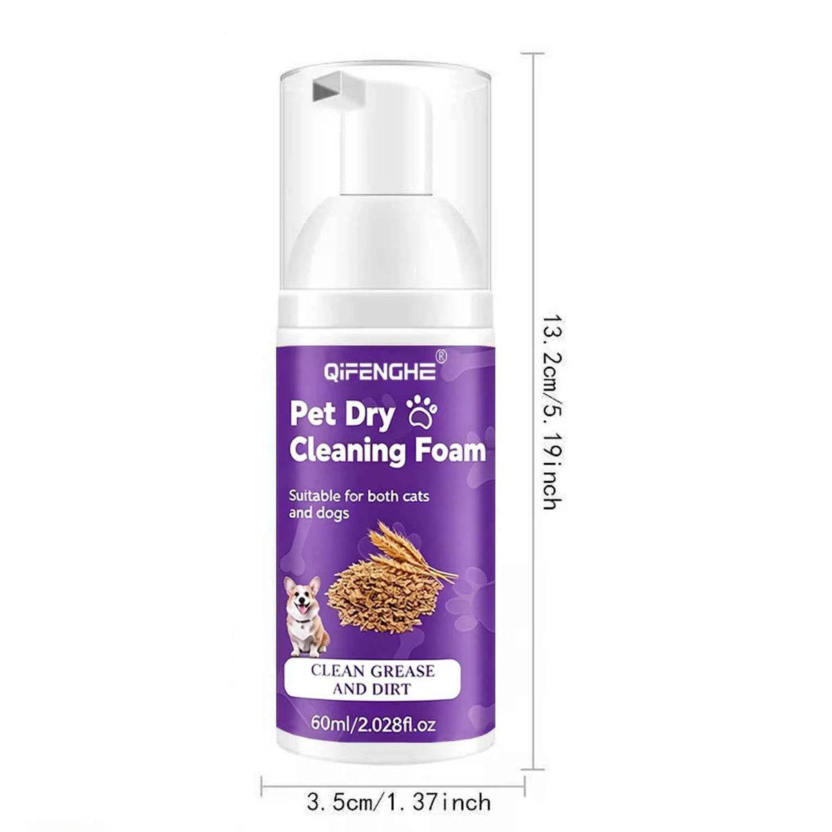 Waterless Pet Shampoo - Gentle Foam Cleanser for Dogs & Cats