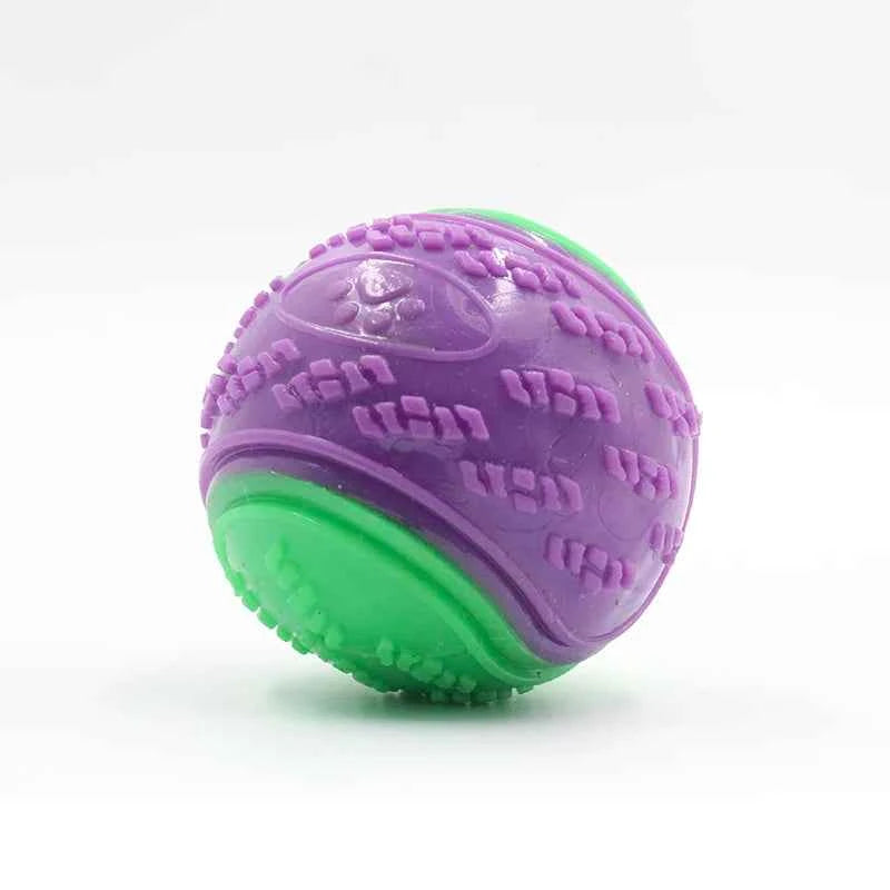 Interactive Dog Toys: Squeaky TPR Ball for Teeth Cleaning and Playtime Fun