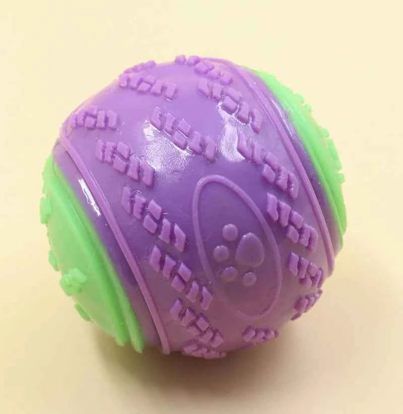 Interactive Dog Toys: Squeaky TPR Ball for Teeth Cleaning and Playtime Fun