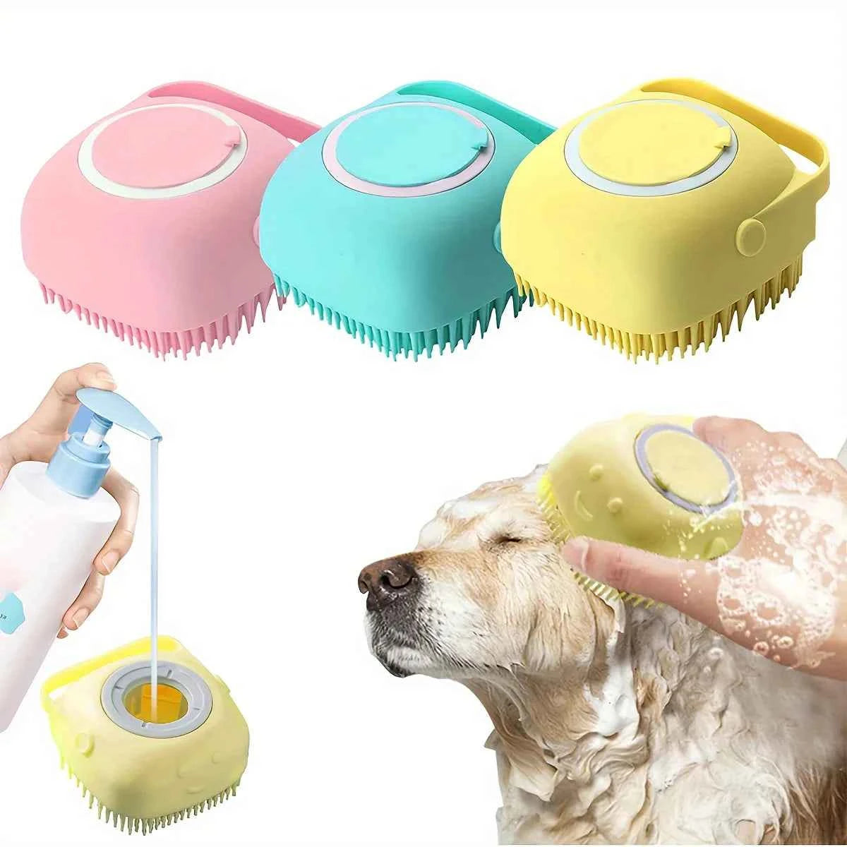 Dog Bathing Brush - Soft Silicone Grooming Tool for Stress-Free Bathing