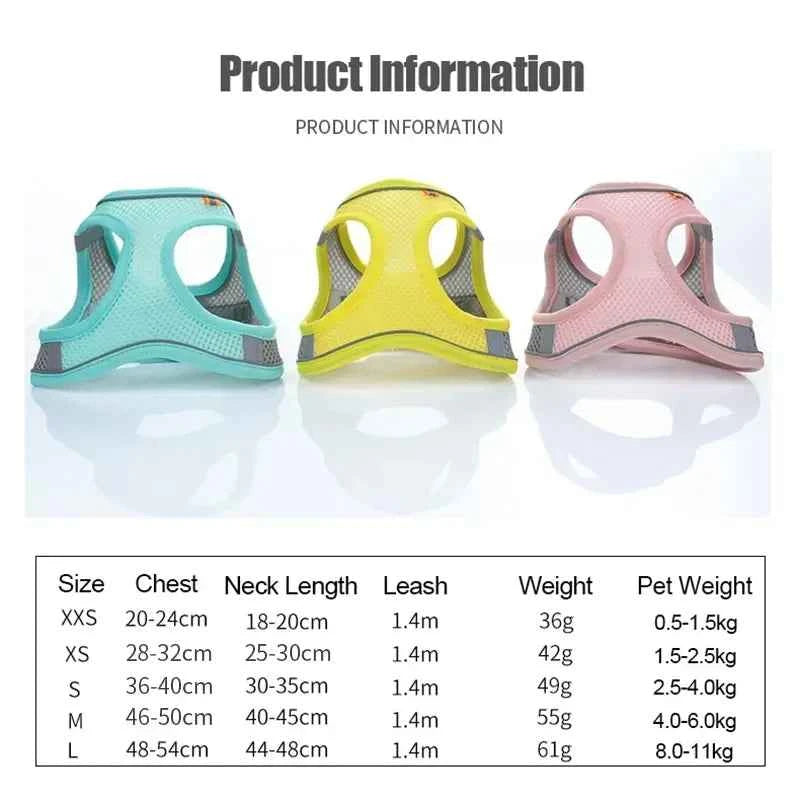 Small Dog Safety Harness - Comfortable & Reflective Pet Vest for Easy Walking