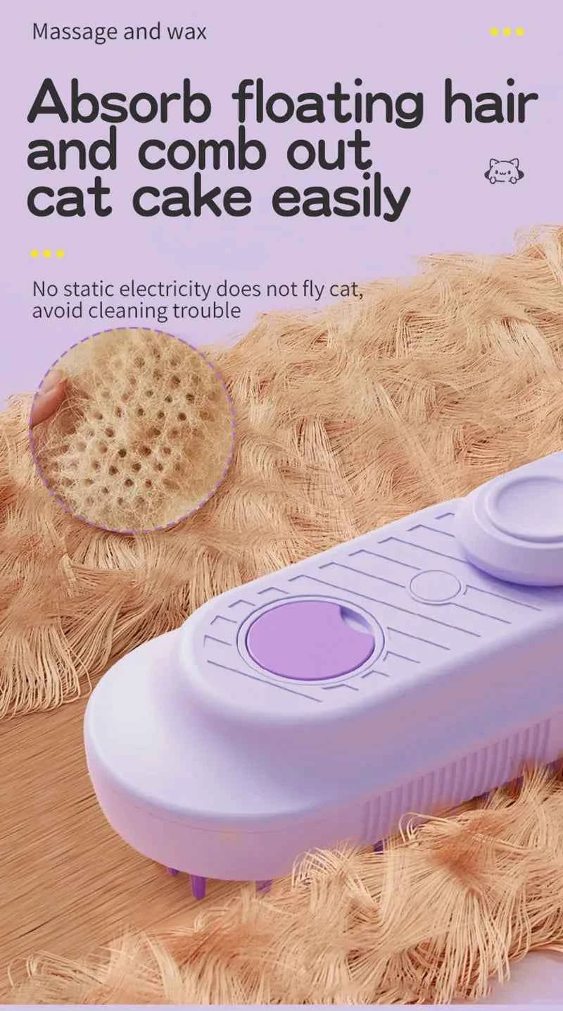3-in-1 Pet Grooming Steamer Brush: Effortlessly Remove Tangles and Pamper Your Pet