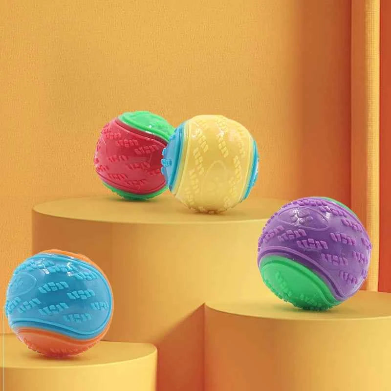 Interactive Dog Toys: Squeaky TPR Ball for Teeth Cleaning and Playtime Fun