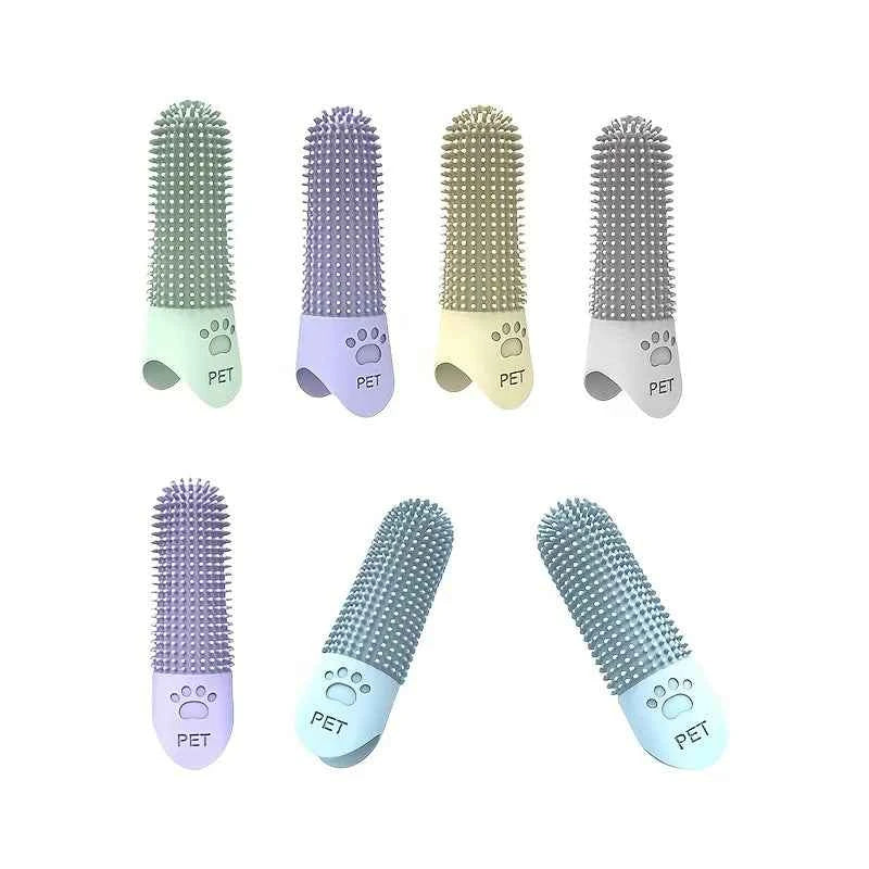 Soft Silicone Dog Toothbrush - 360° Finger Brush for Healthy Teeth and Gums