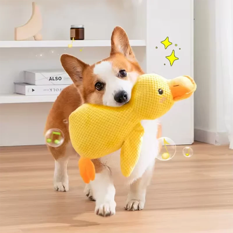 Bite Resistant Dog Toy - Interactive Plush Stomping Duck for Your Playful Pup
