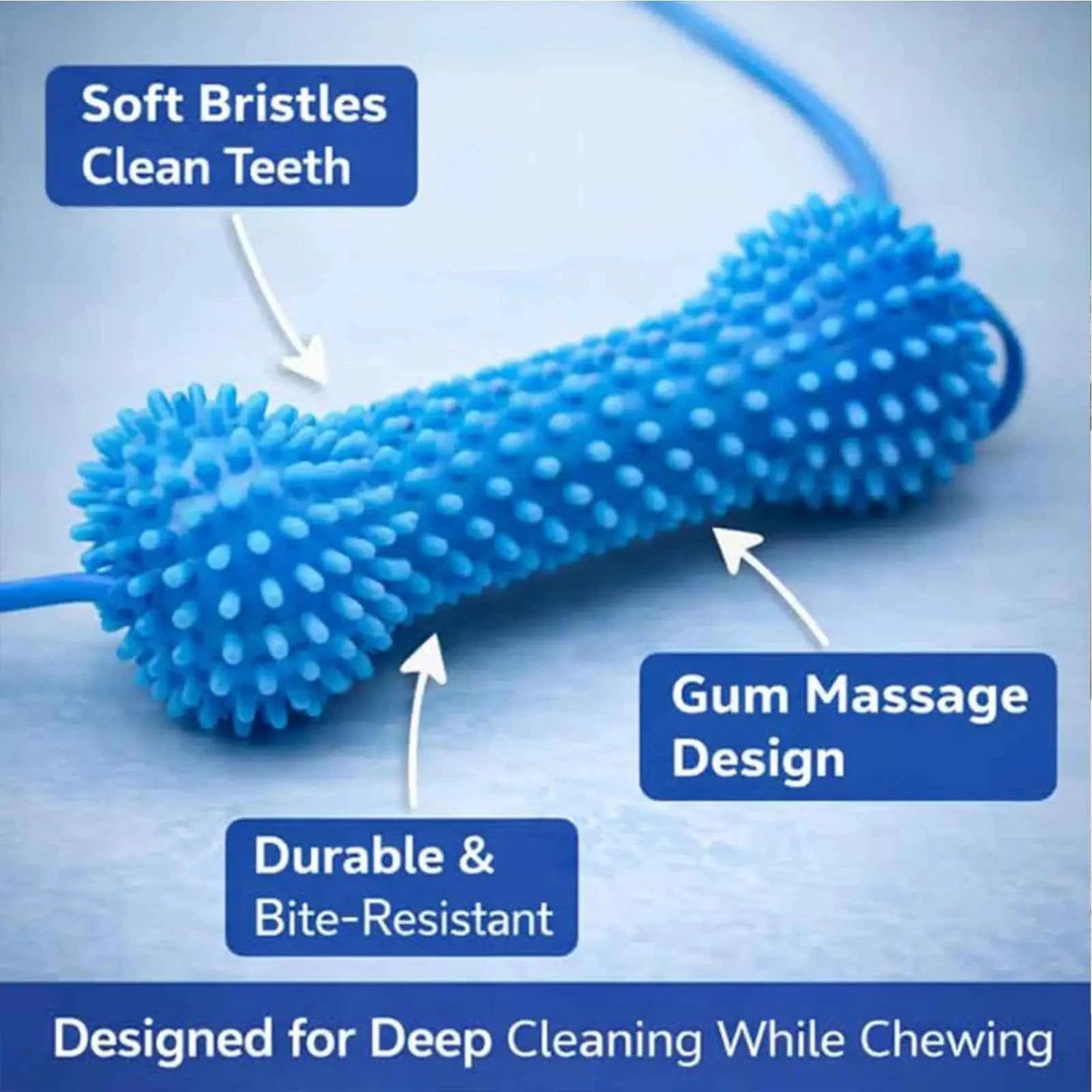 Dog Chew Toy for Teeth Cleaning: Double-Action Rubber Chewer for Happy, Healthy Smiles