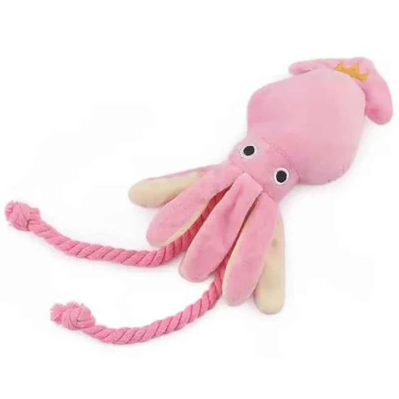 Durable Chew Toys for Pets - Sound-Emitting Cotton Rope Octopus for Healthy Fun