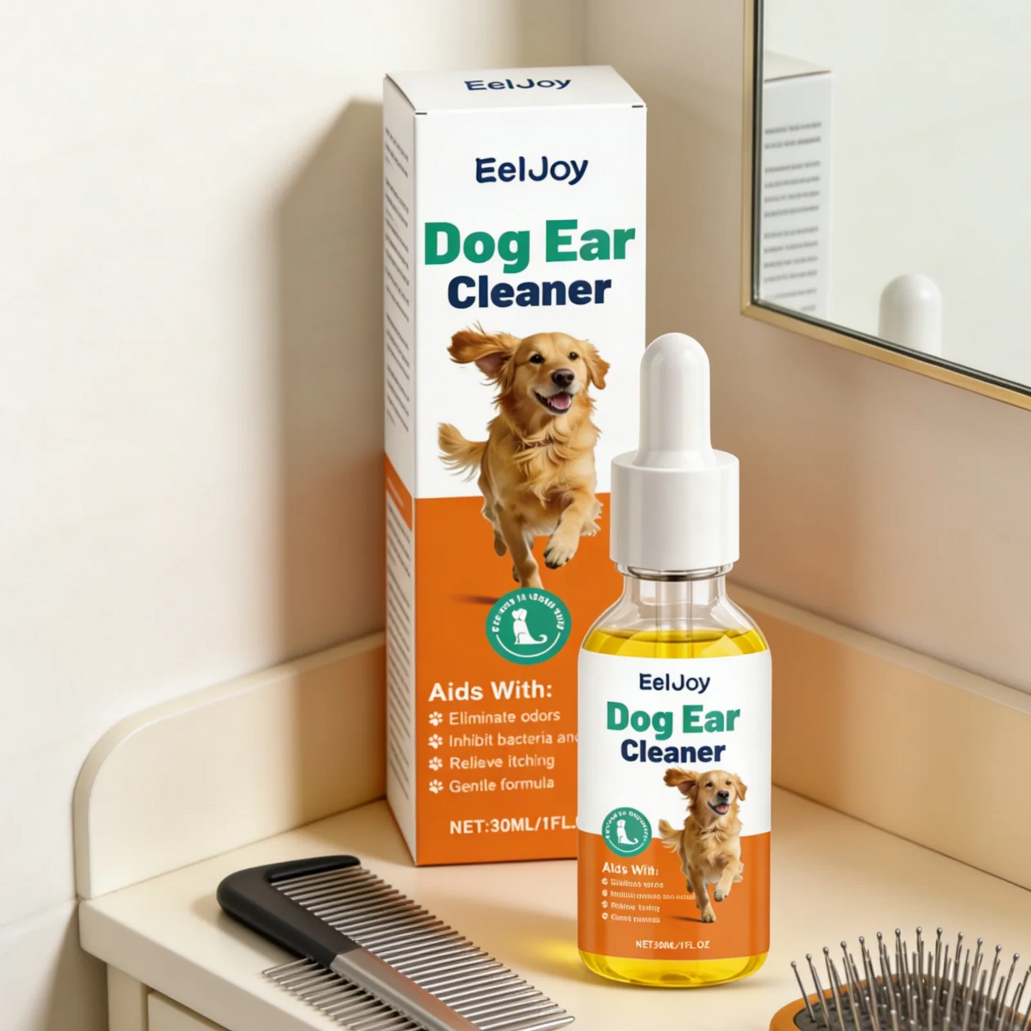 EelJoy Dog Ear Cleaner - Gentle Formula to Eliminate Odors and Relieve Itching