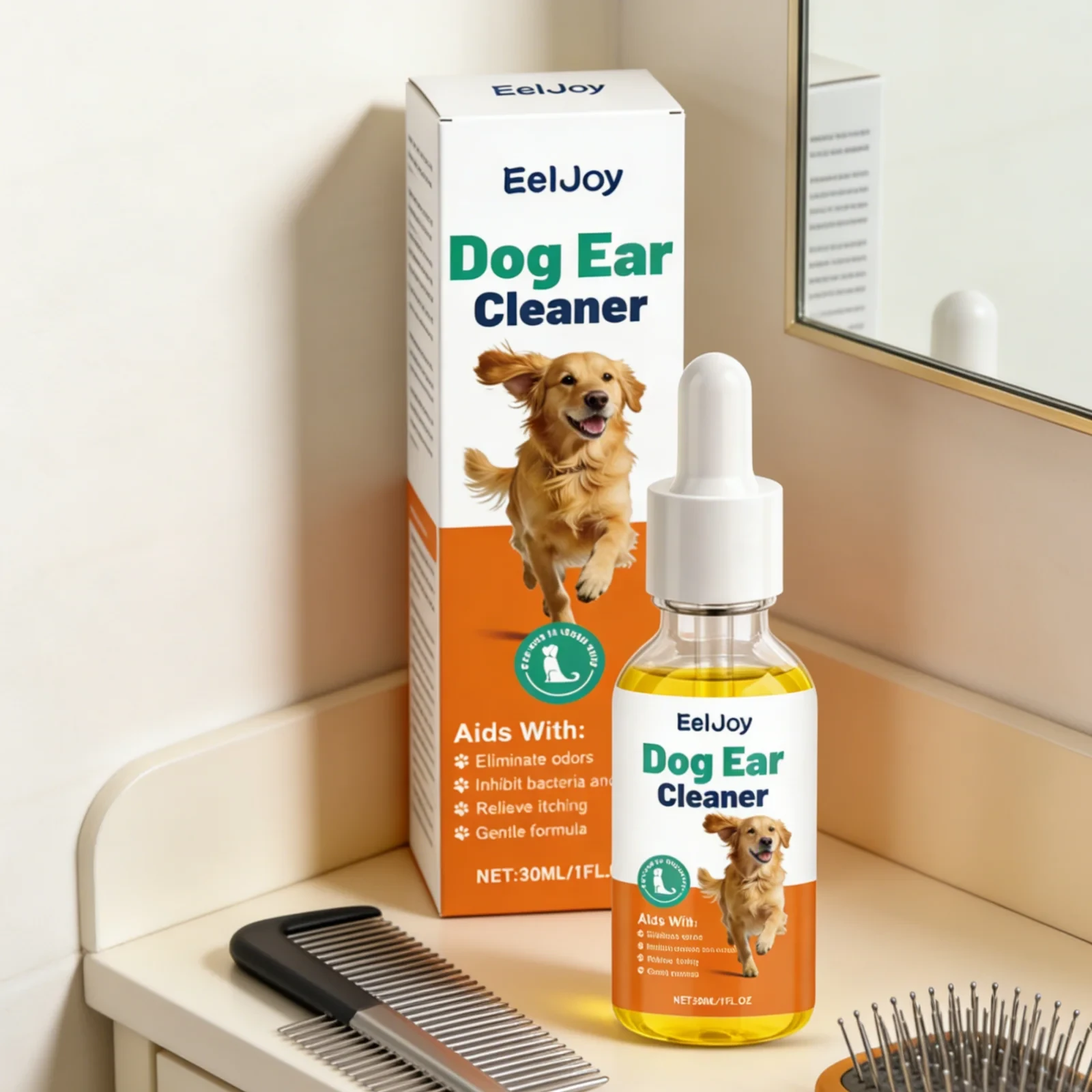 EelJoy Dog Ear Cleaner - Gentle Formula to Eliminate Odors and Relieve Itching