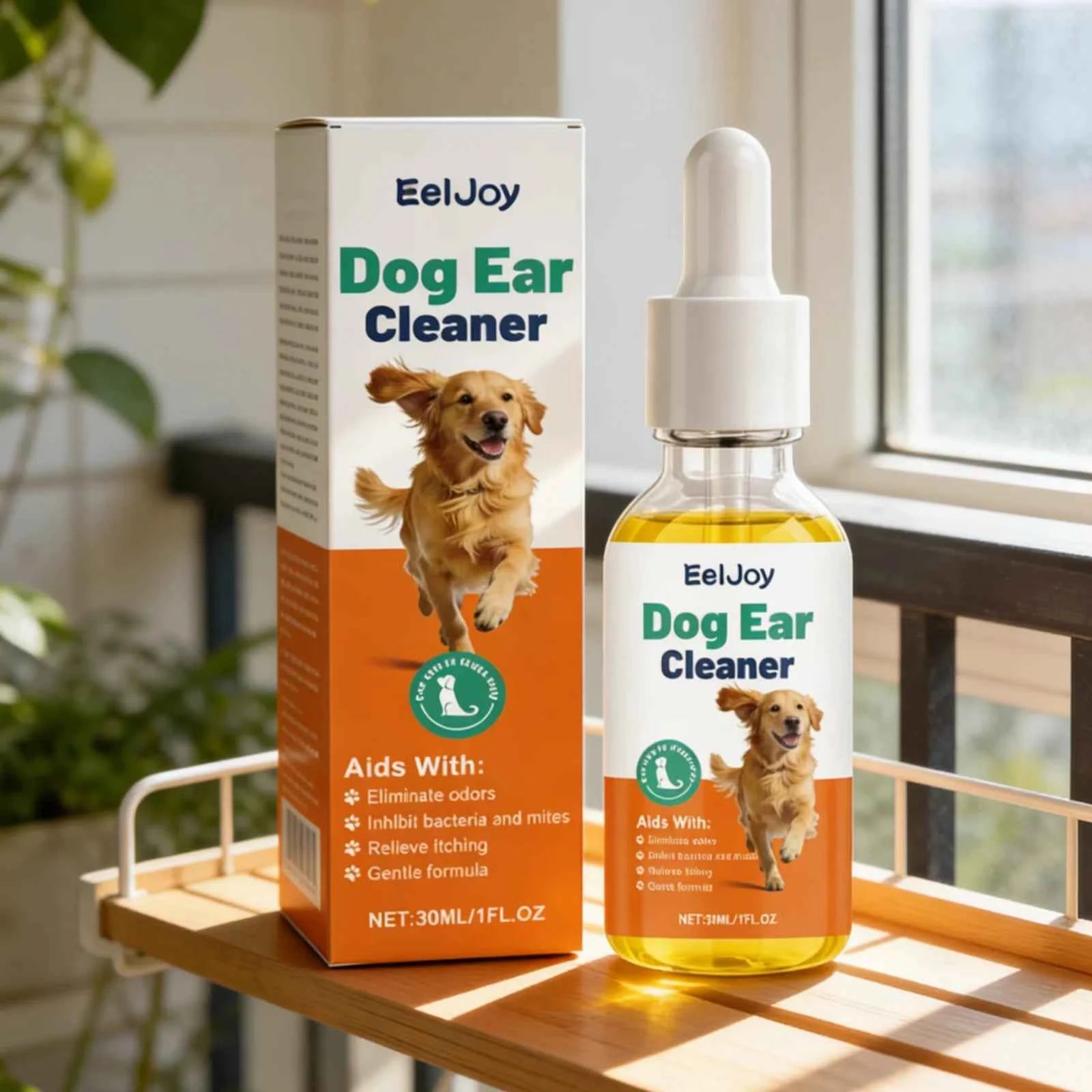 EelJoy Dog Ear Cleaner - Gentle Formula to Eliminate Odors and Relieve Itching