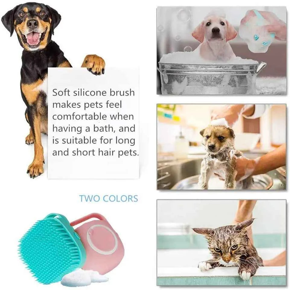 Dog Bathing Brush - Soft Silicone Grooming Tool for Stress-Free Bathing