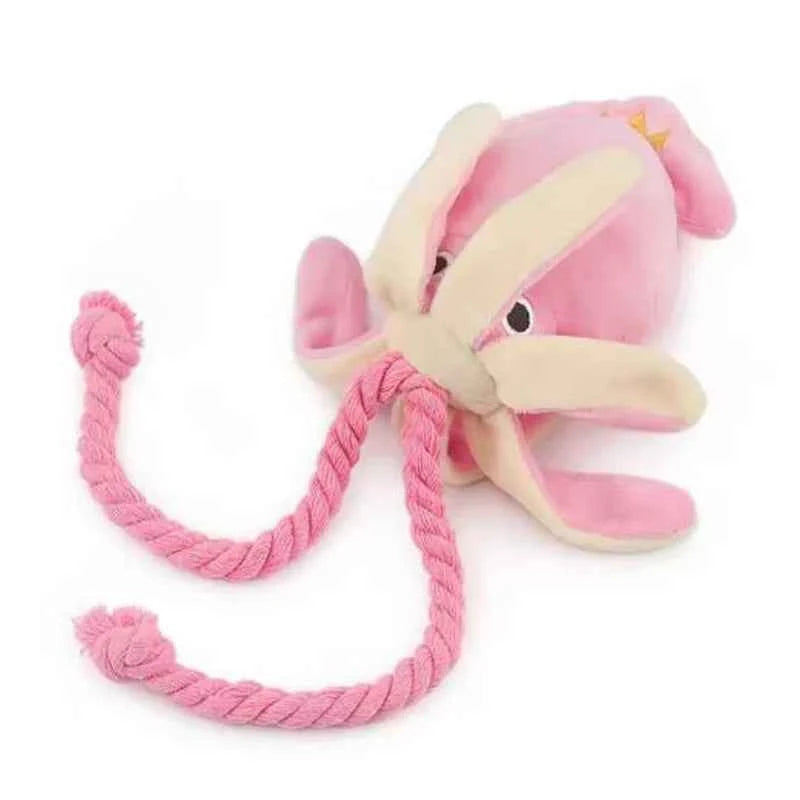 Durable Chew Toys for Pets - Sound-Emitting Cotton Rope Octopus for Healthy Fun