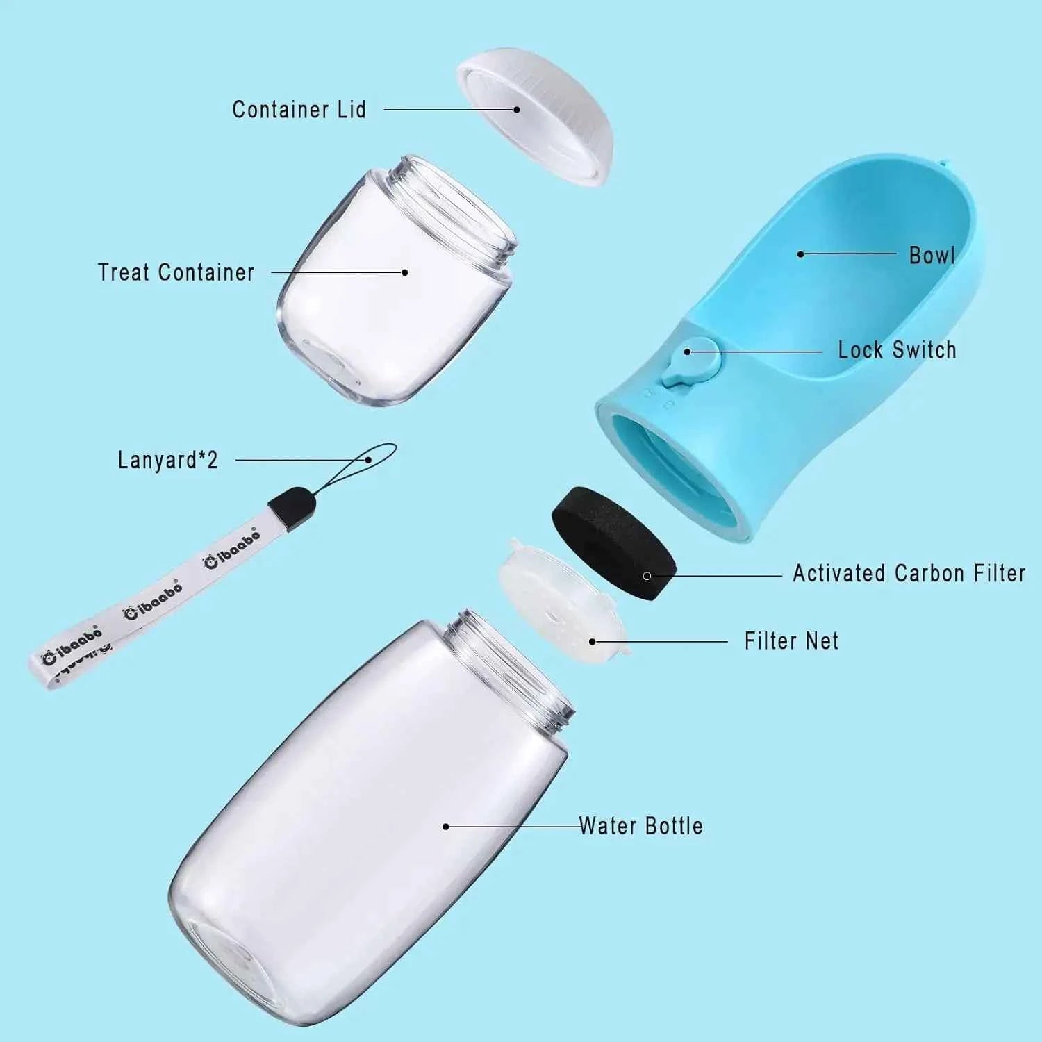 Portable Dog Water Bottle & Food Container: Ultimate Travel Solution for Pets