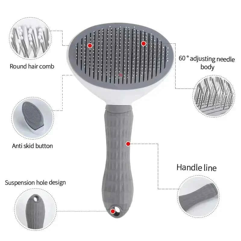 Self-Cleaning Pet Grooming Brush – Effortlessly Maintain a Happy, Healthy Coat for Your Dog or Cat