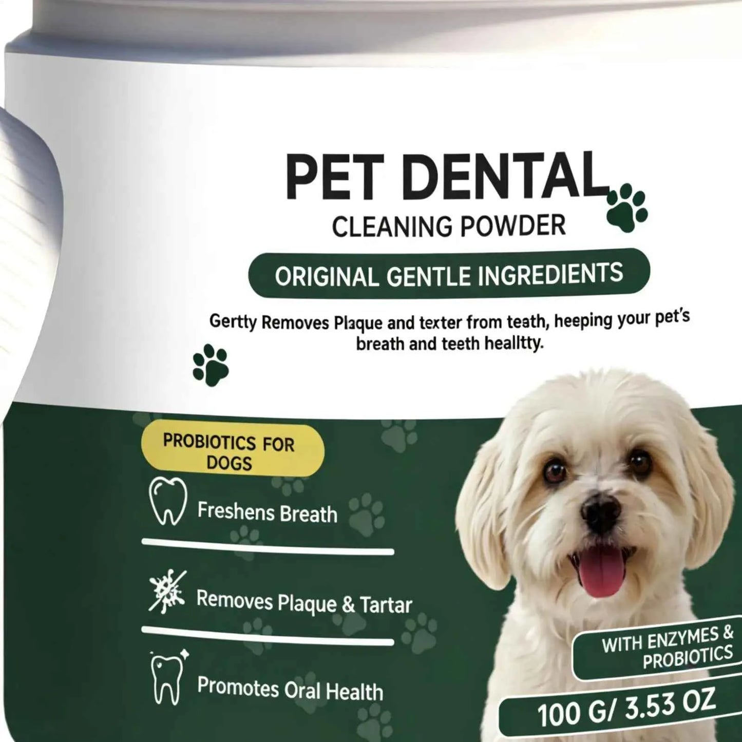 Dog Tooth Cleaning Powder - Effortless Dental Care for Happy, Healthy Pets