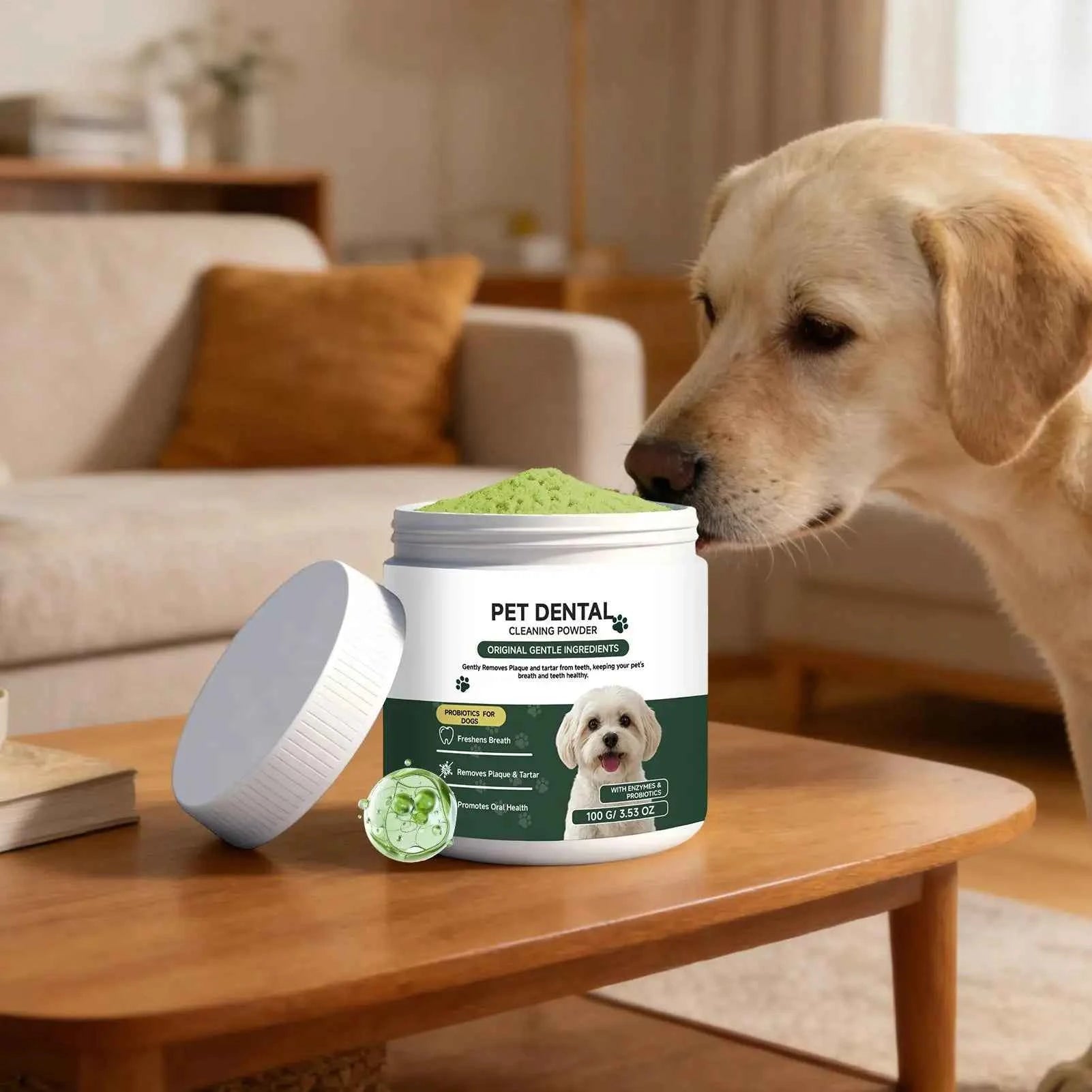 Dog Tooth Cleaning Powder - Effortless Dental Care for Happy, Healthy Pets