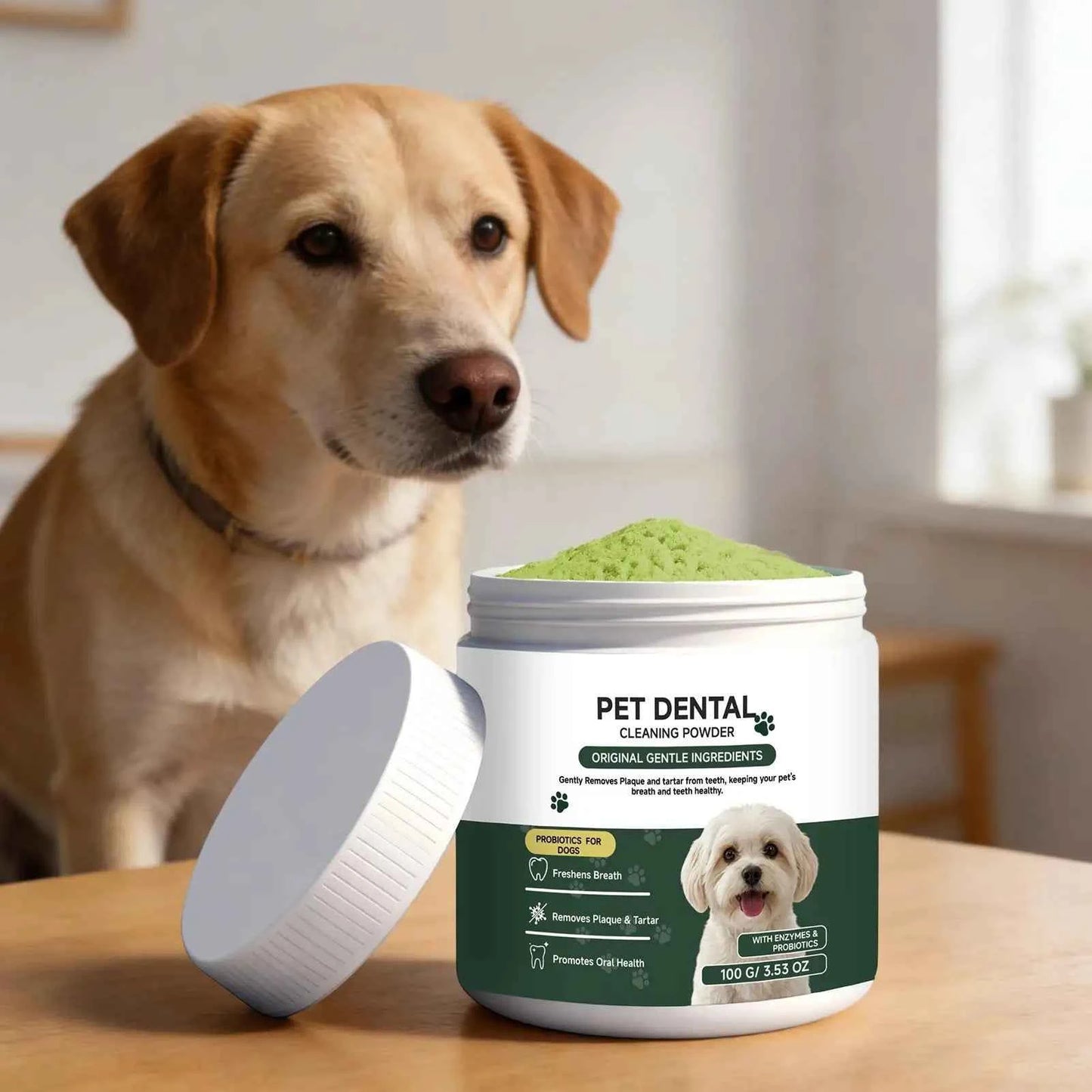 Dog Tooth Cleaning Powder - Effortless Dental Care for Happy, Healthy Pets