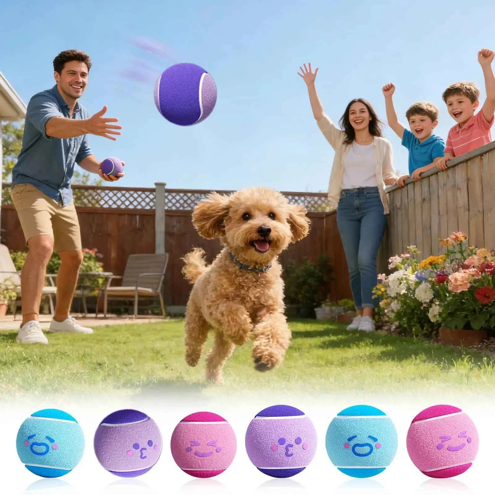 Dog Tennis Balls Set for Exercise - 6 Pack for Fetch and Play