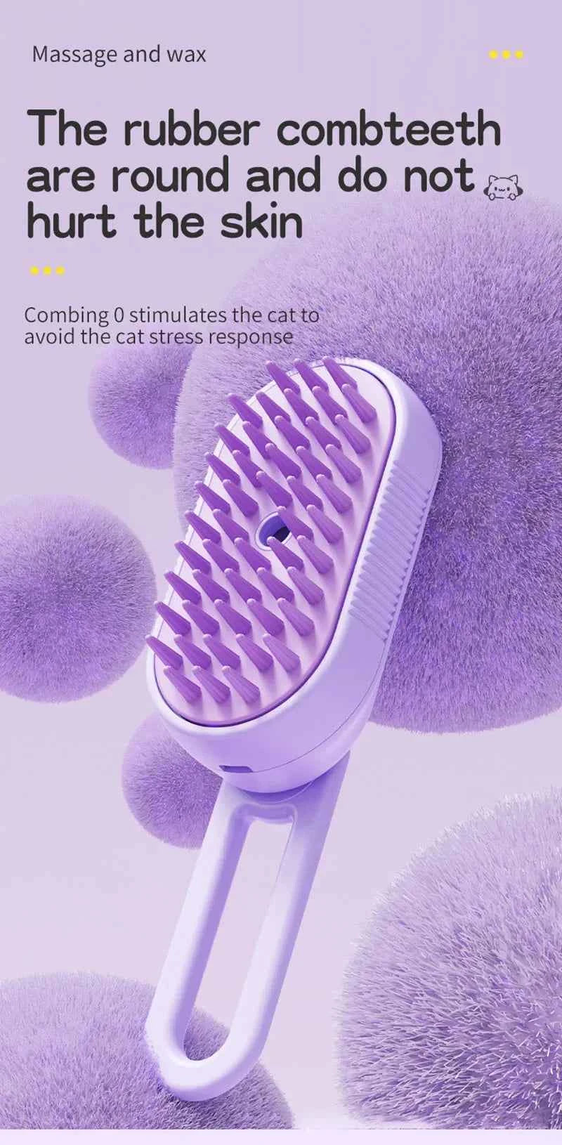 3-in-1 Pet Grooming Steamer Brush: Effortlessly Remove Tangles and Pamper Your Pet
