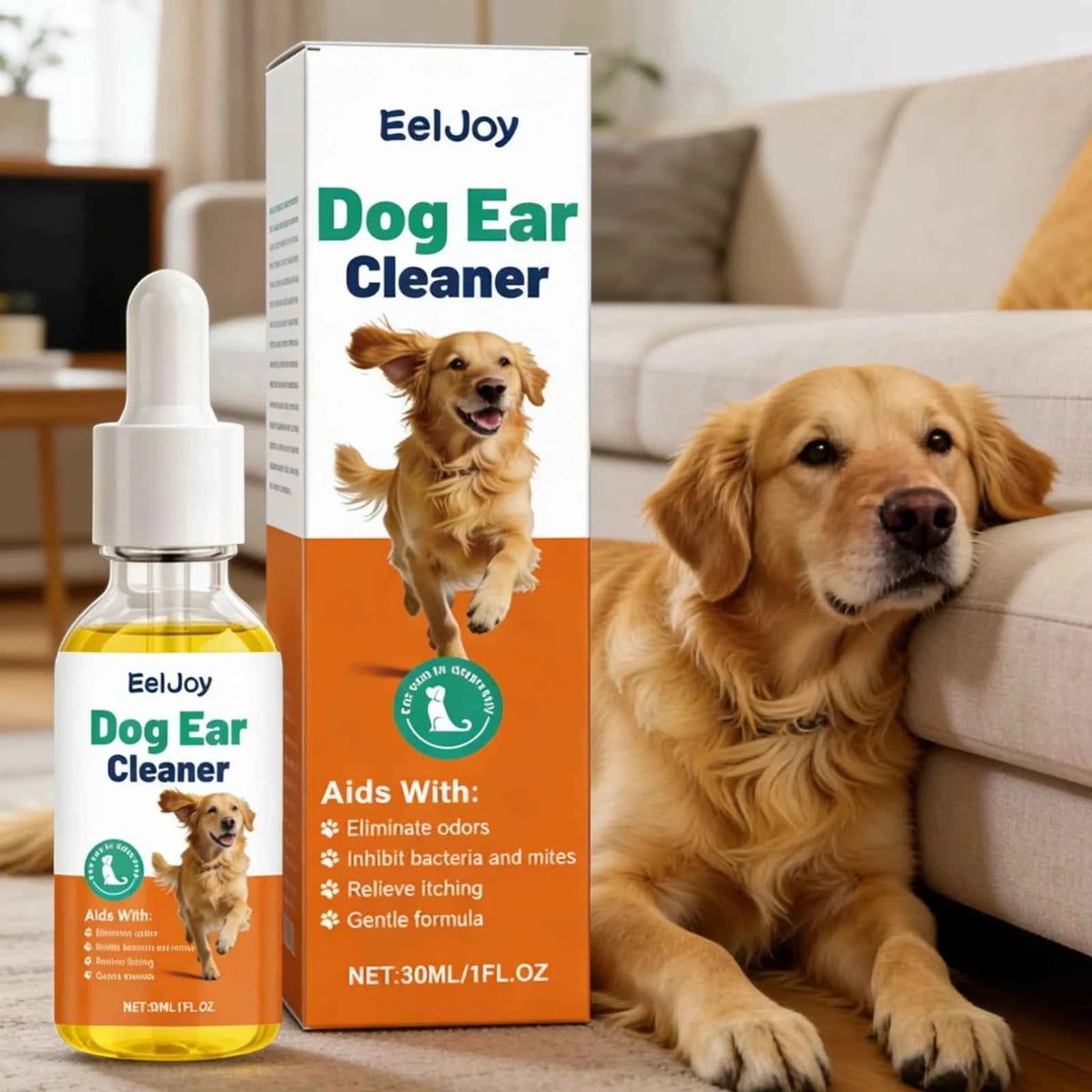 EelJoy Dog Ear Cleaner - Gentle Formula to Eliminate Odors and Relieve Itching