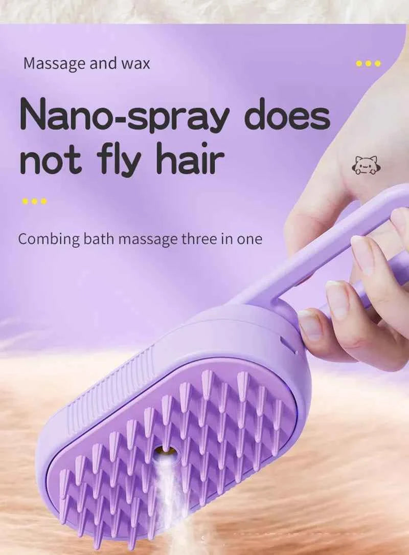 3-in-1 Pet Grooming Steamer Brush: Effortlessly Remove Tangles and Pamper Your Pet