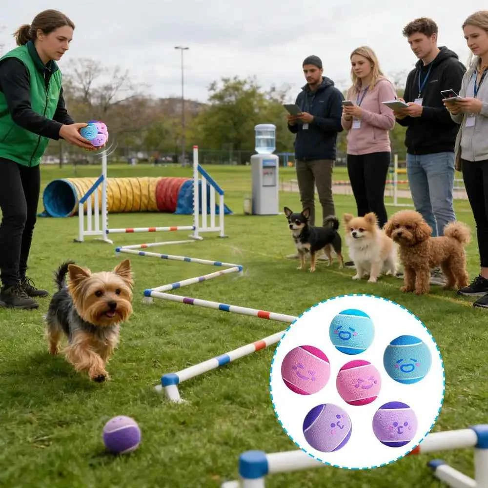 Dog Tennis Balls Set for Exercise - 6 Pack for Fetch and Play