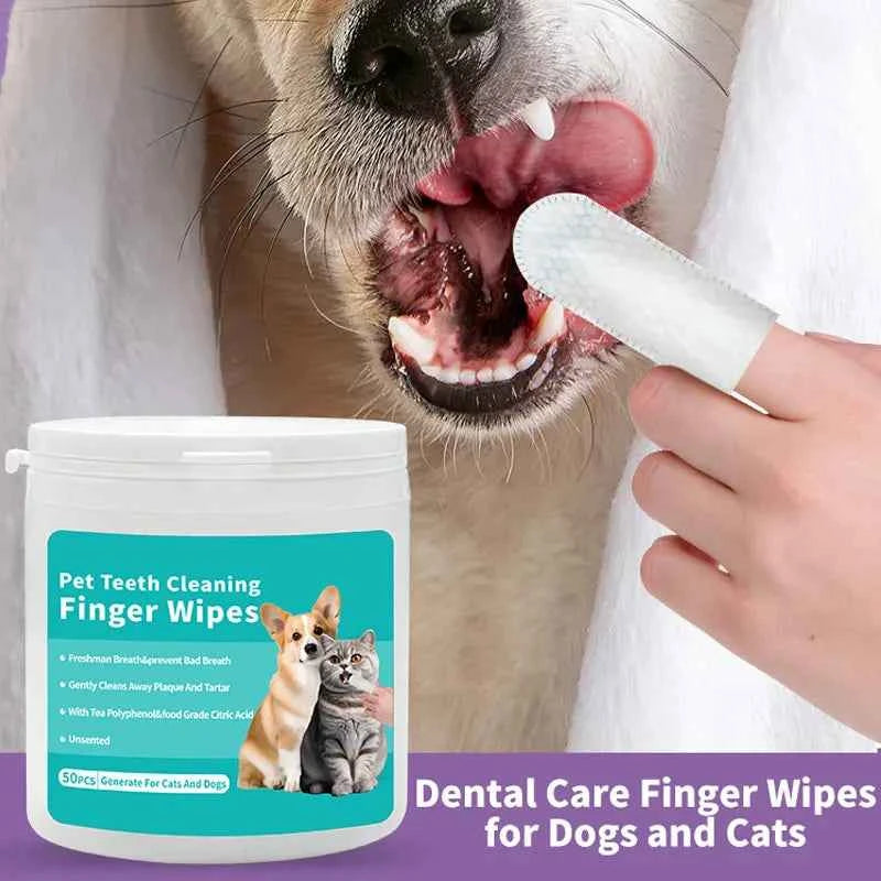 Dog Teeth Cleaning Wipes - Soft, Disposable Oral Care for Happy Pets