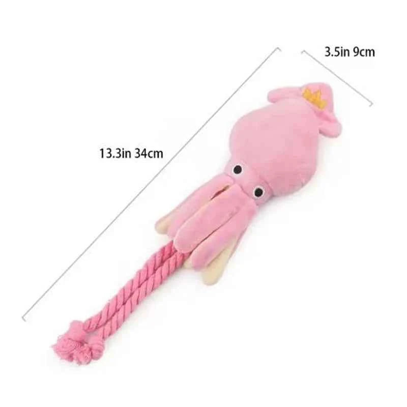 Durable Chew Toys for Pets - Sound-Emitting Cotton Rope Octopus for Healthy Fun
