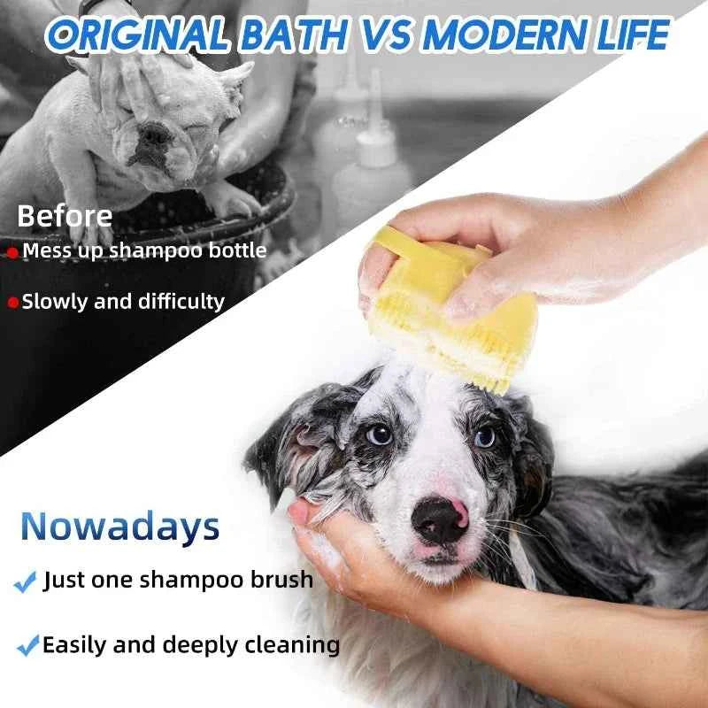 Transform Bath Time with Our Pet Shampoo Brush - Gentle Grooming for Cats and Dogs