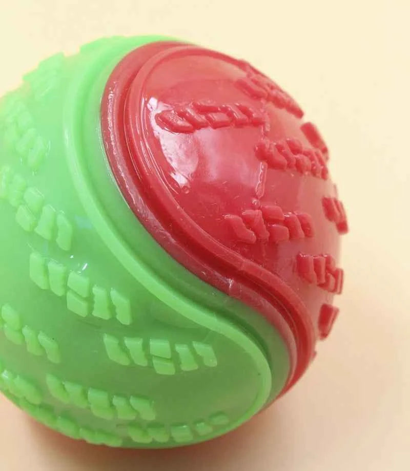 Interactive Dog Toys: Squeaky TPR Ball for Teeth Cleaning and Playtime Fun