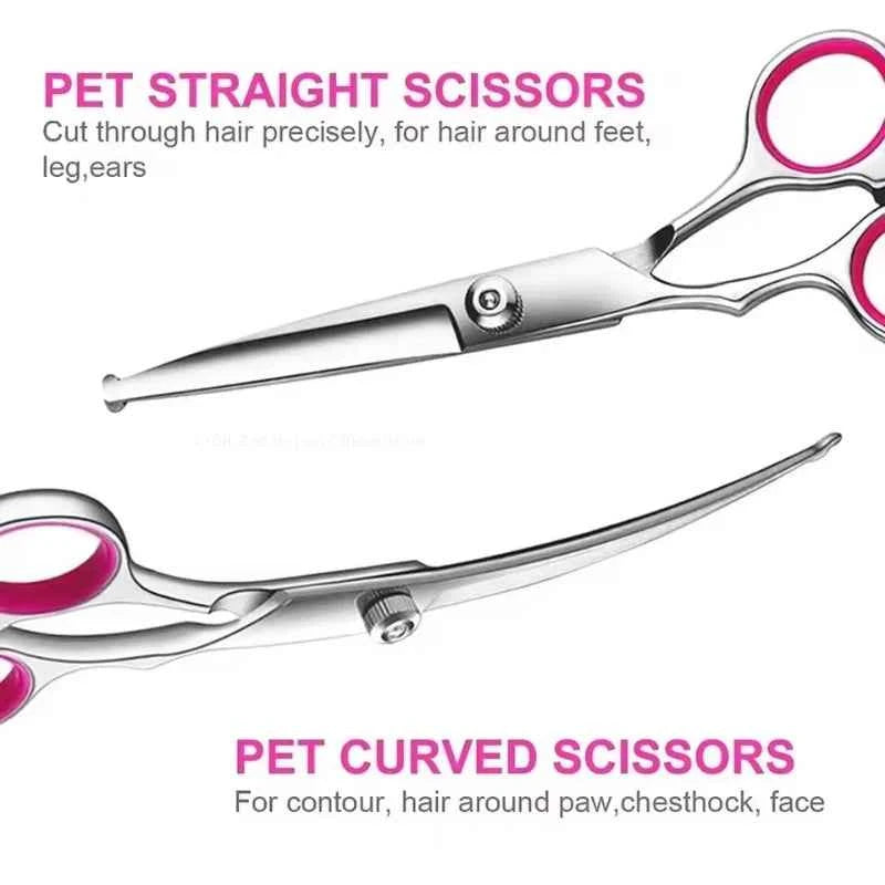 Professional Dog Grooming Scissors Kit - Effortless, Safe Grooming for Your Pets
