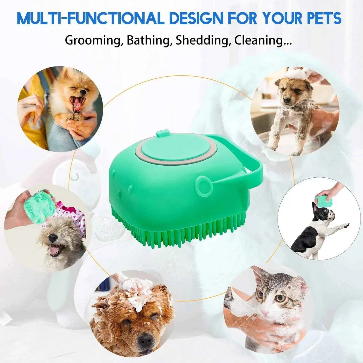 Transform Bath Time with Our Pet Shampoo Brush - Gentle Grooming for Cats and Dogs
