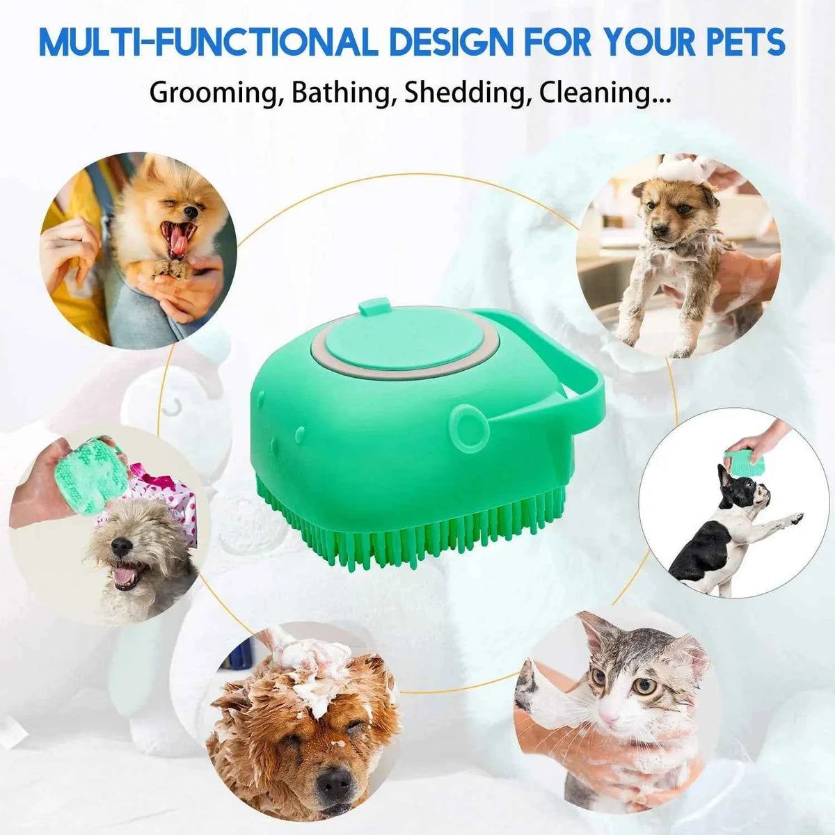Transform Bath Time with Our Pet Shampoo Brush - Gentle Grooming for Cats and Dogs