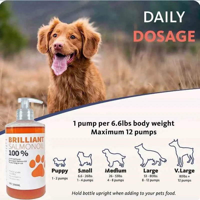 Nourish Your Pets with 200ml Salmon Fish Oil for Pets – Packed with 21 Omega Fatty Acids