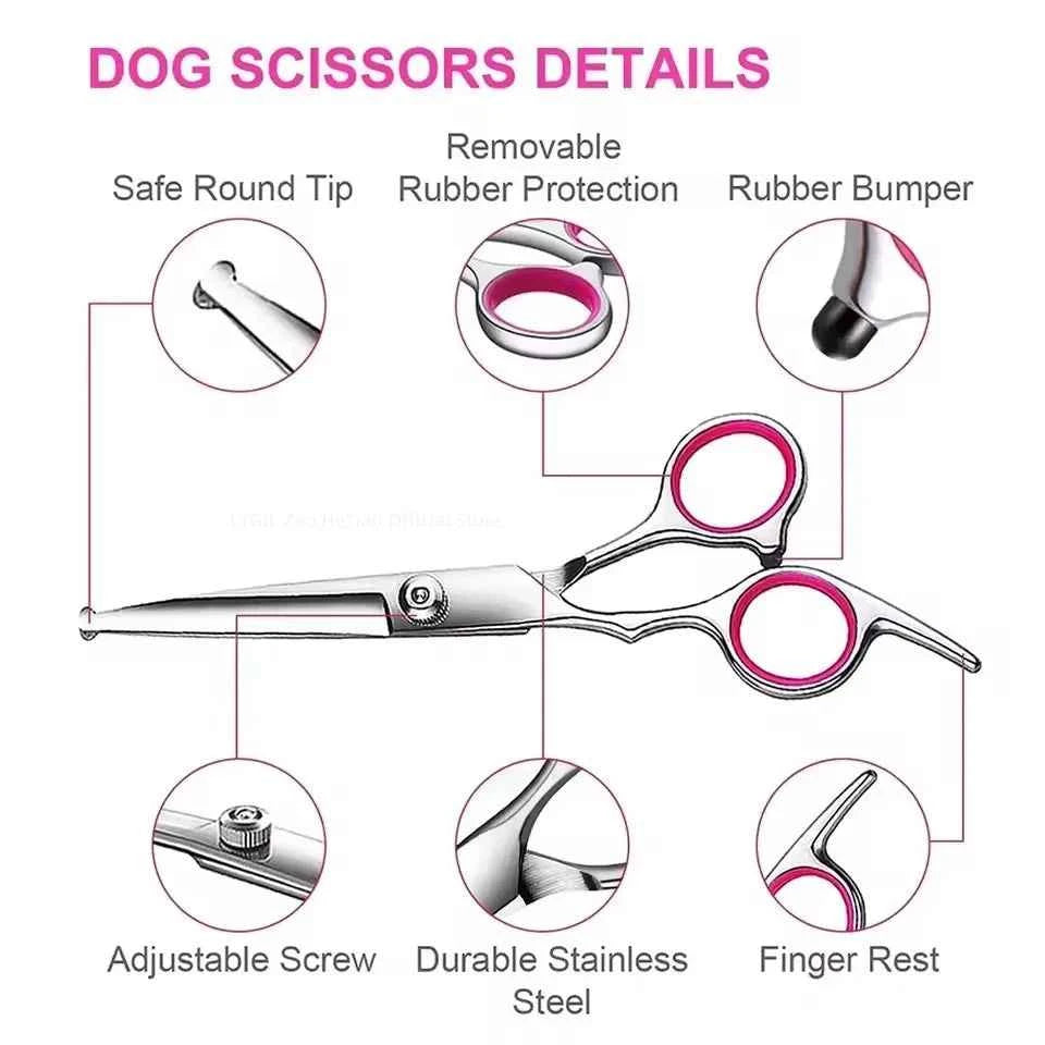 Professional Dog Grooming Scissors Kit - Effortless, Safe Grooming for Your Pets