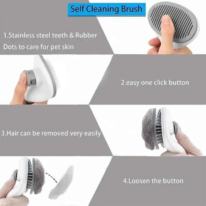 Self Cleaning Pet Dog Brush – Effortless Grooming for Happy Pets