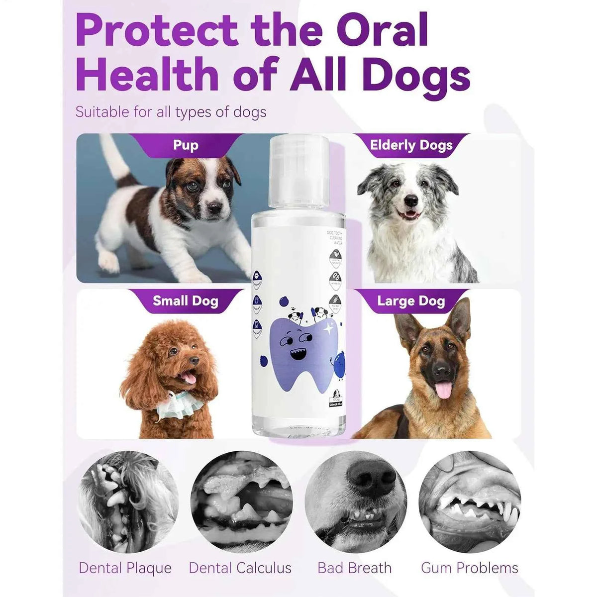Dog Water Additive for Dental Health - 200ml Breath Freshener for Cats & Dogs